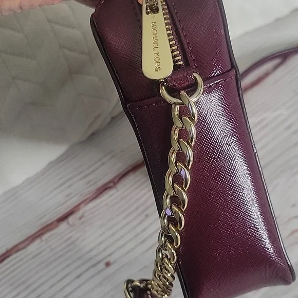Michael Kors Women's Burgundy Crossbody Bag - Picture 4 of 8